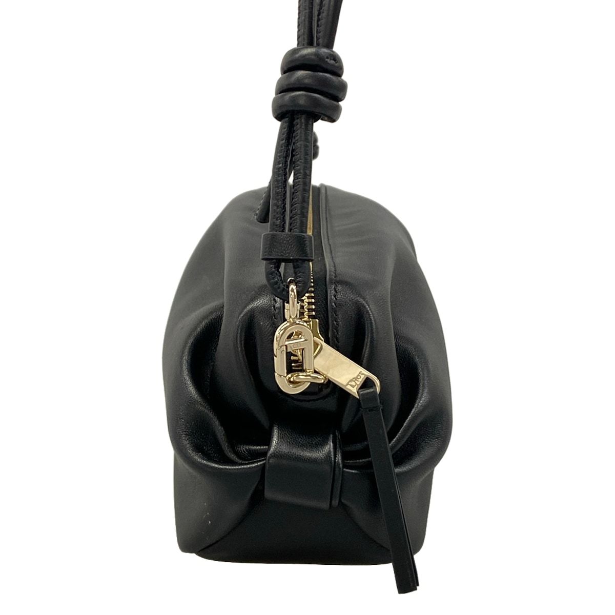 Dior Shoulder Bag Bow Pouch Black Lambskin — view 2