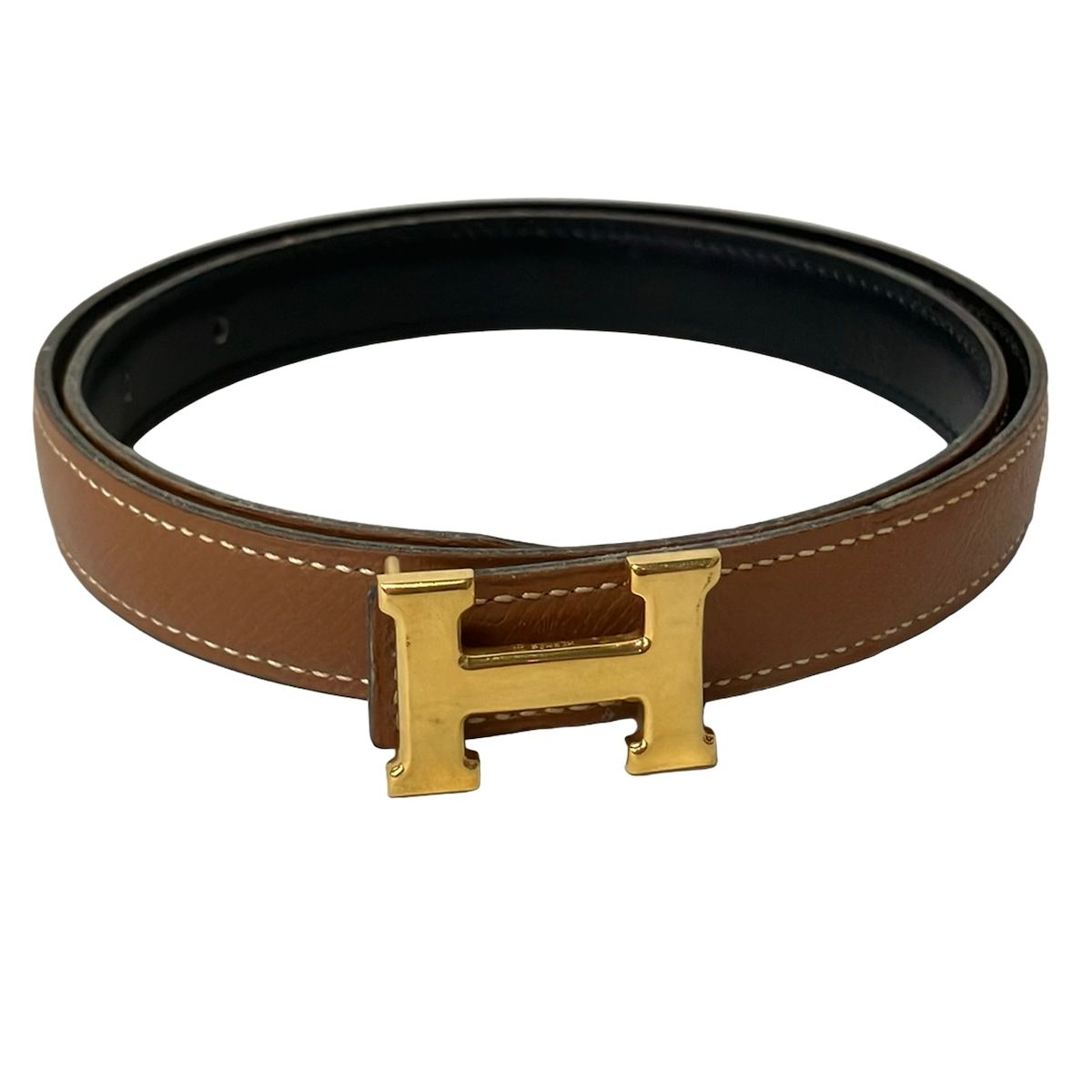 Hermes Belt 65 Gold Black