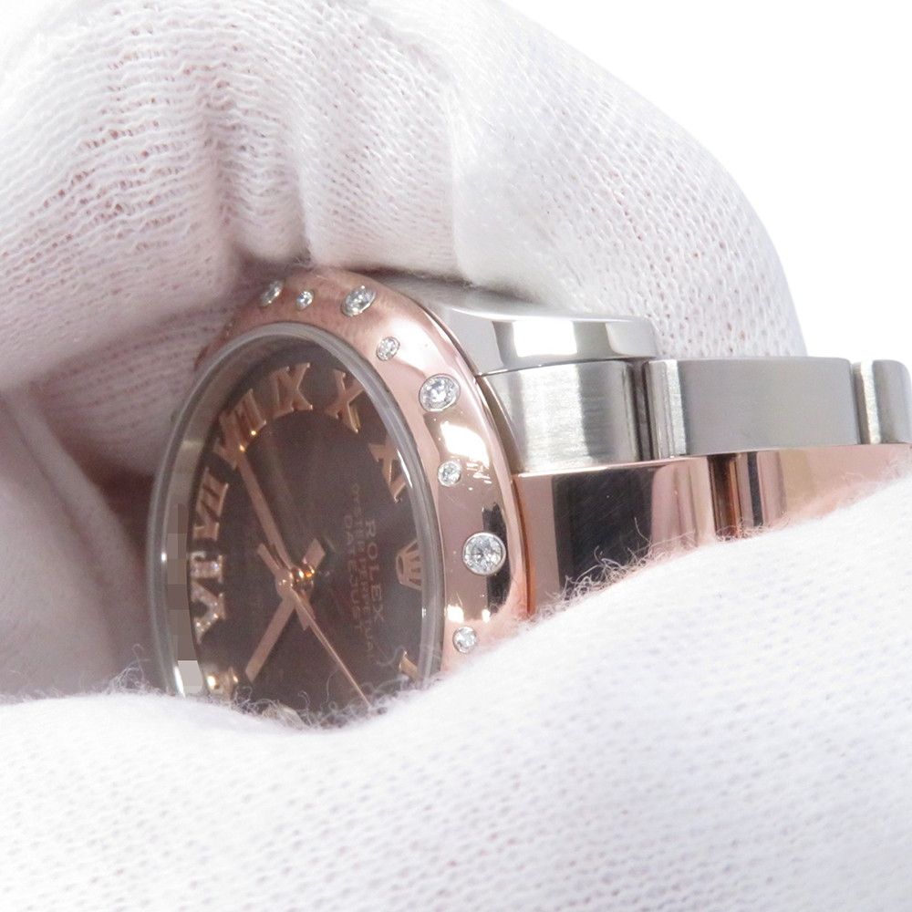 Rolex Datejust Diamond Bezel SS 18k Pink Gold Watch Chocolate Dial VI — view 5
