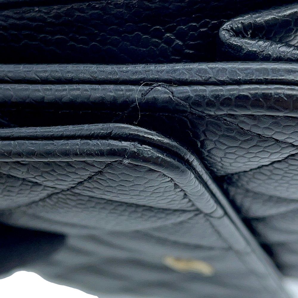 Chanel Chain Wallet Classic Quilted CC Logo Caviar Leather Black — view 7
