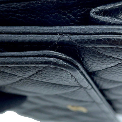 Chanel Chain Wallet Classic Quilted CC Logo Caviar Leather Black — view 7