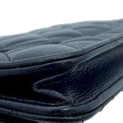 Chanel Chain Wallet Classic Quilted CC Logo Caviar Leather Black — view 8