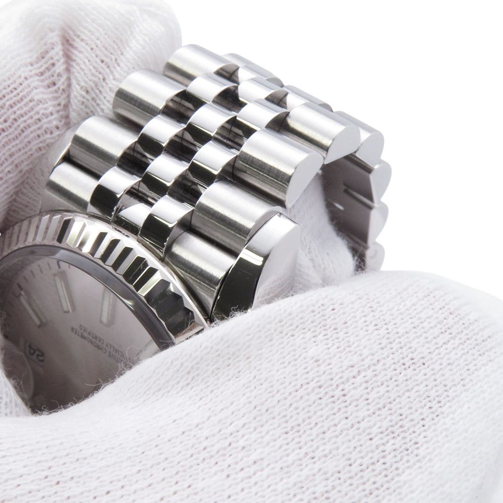 Rolex Datejust 36 SS 18k White Gold Roulette Watch Silver Dial — view 5