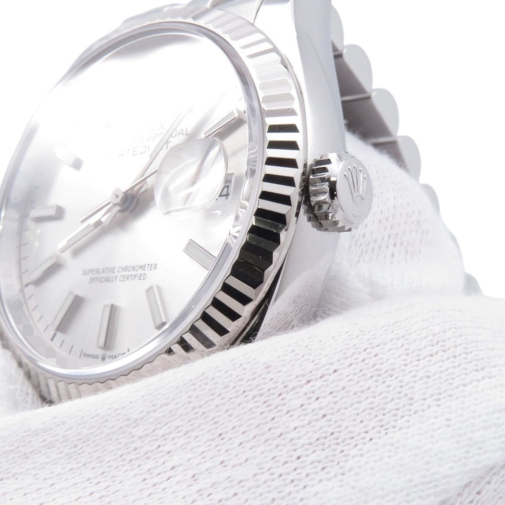 Rolex Datejust 36 SS 18k White Gold Roulette Watch Silver Dial — view 4