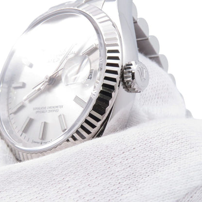 Rolex Datejust 36 SS 18k White Gold Roulette Watch Silver Dial — view 4