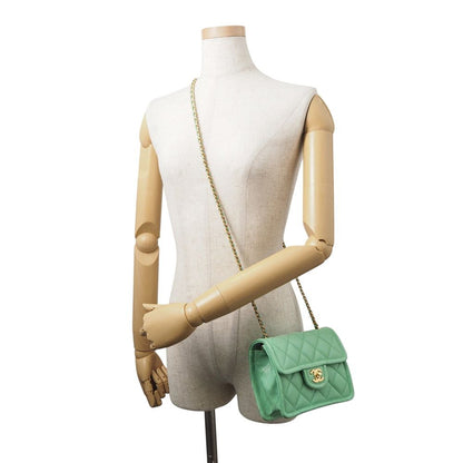 Chanel Chain Shoulder Bag Quilted CC Logo Caviar Leather — view 4