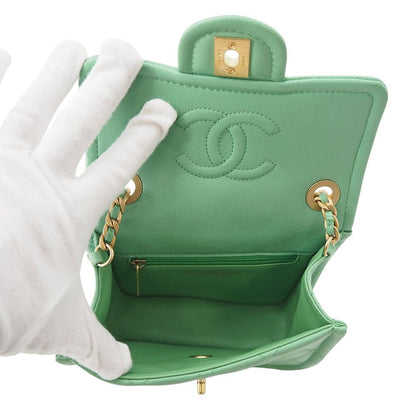 Chanel Chain Shoulder Bag Quilted CC Logo Caviar Leather — view 5