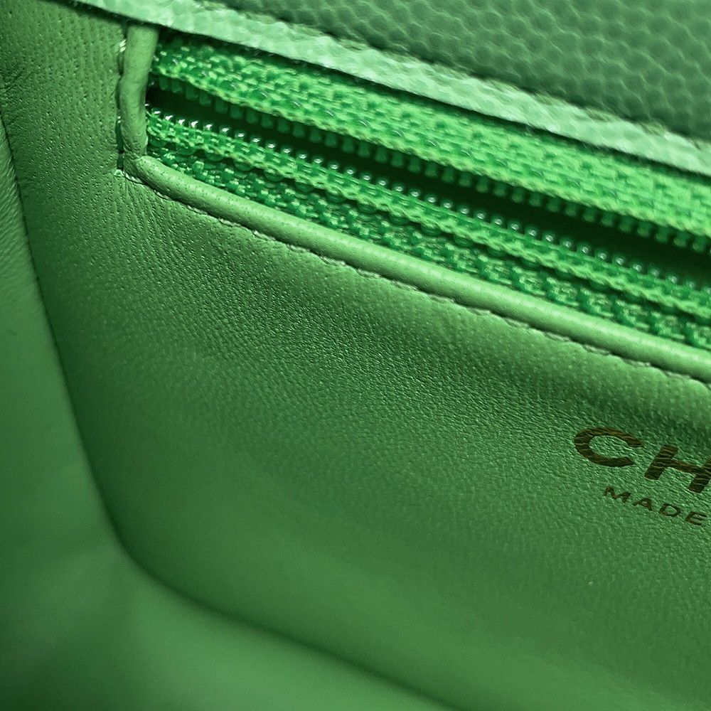 Chanel Chain Shoulder Bag Quilted CC Logo Caviar Leather — view 9
