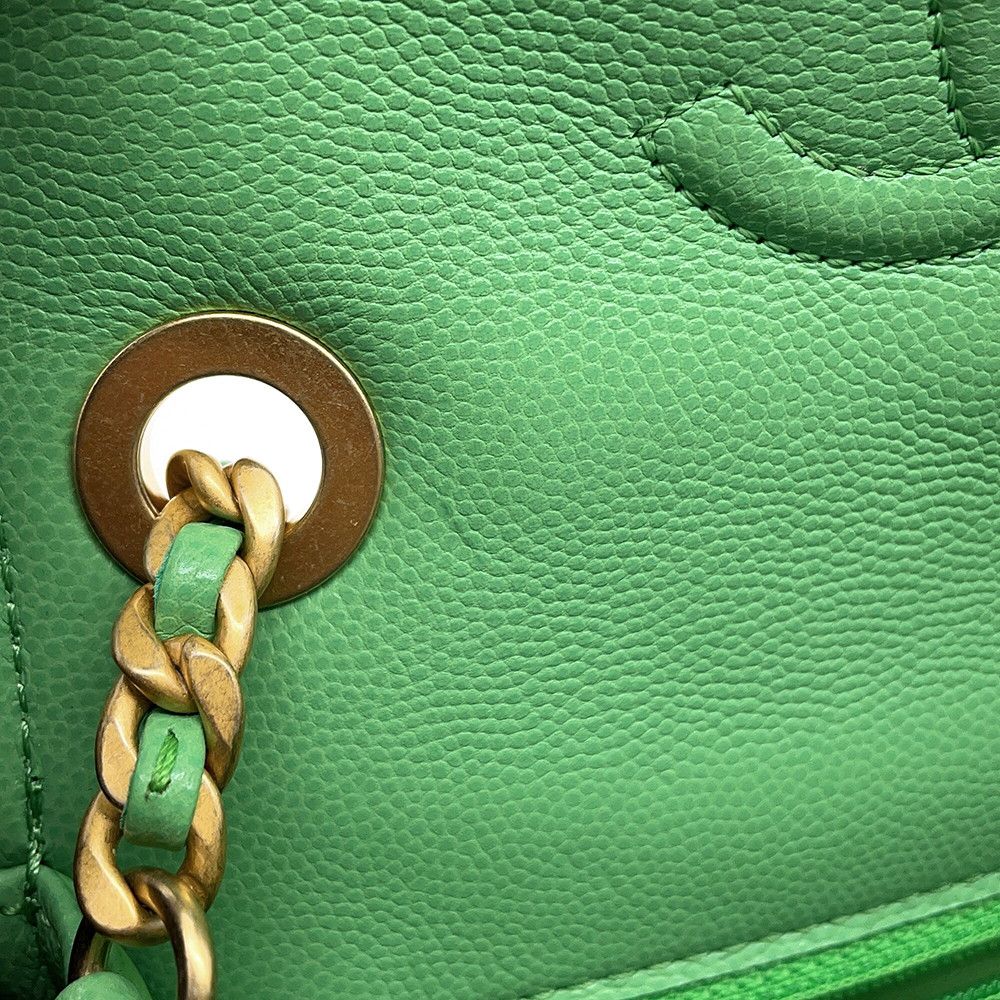 Chanel Chain Shoulder Bag Quilted CC Logo Caviar Leather — view 8