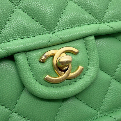 Chanel Chain Shoulder Bag Quilted CC Logo Caviar Leather — view 7