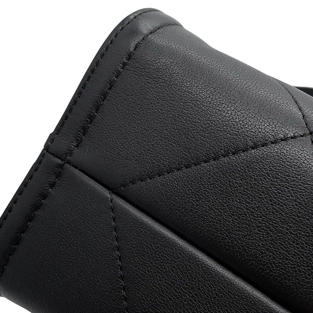 Chanel Chain Shoulder Bag Shopping Quilted CC Logo Lambskin Black — view 6