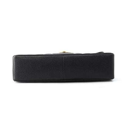 Chanel Chain Shoulder Bag Mademoiselle CC Logo Jumbo CC Caviar Leather Black — view 3
