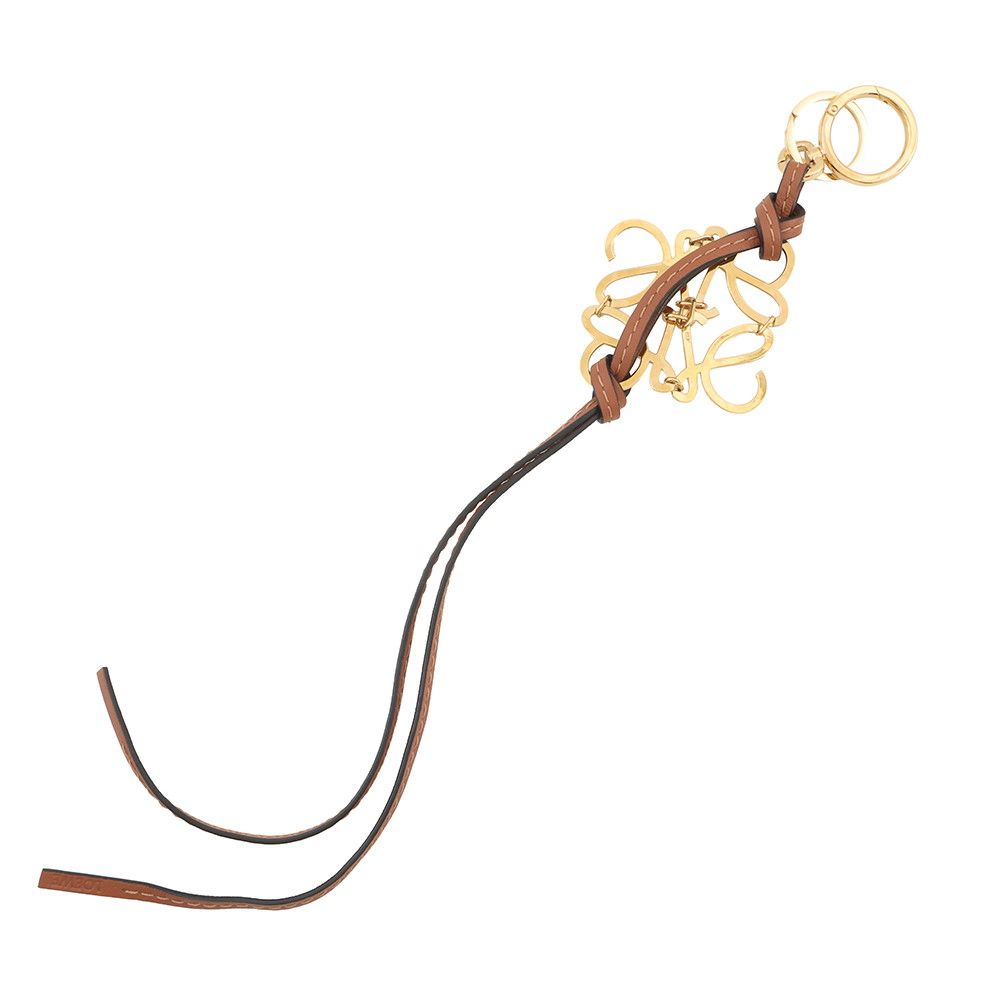 Loewe Bag Charm Anagram Calf Leather Brown — view 3