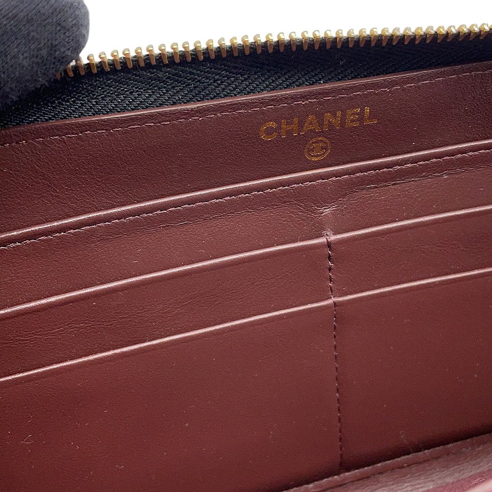 Chanel Wallet Quilted Classic Long Zip CC Logo Caviar Leather Black — view 8