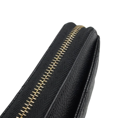 Chanel Wallet Quilted Classic Long Zip CC Logo Caviar Leather Black — view 5