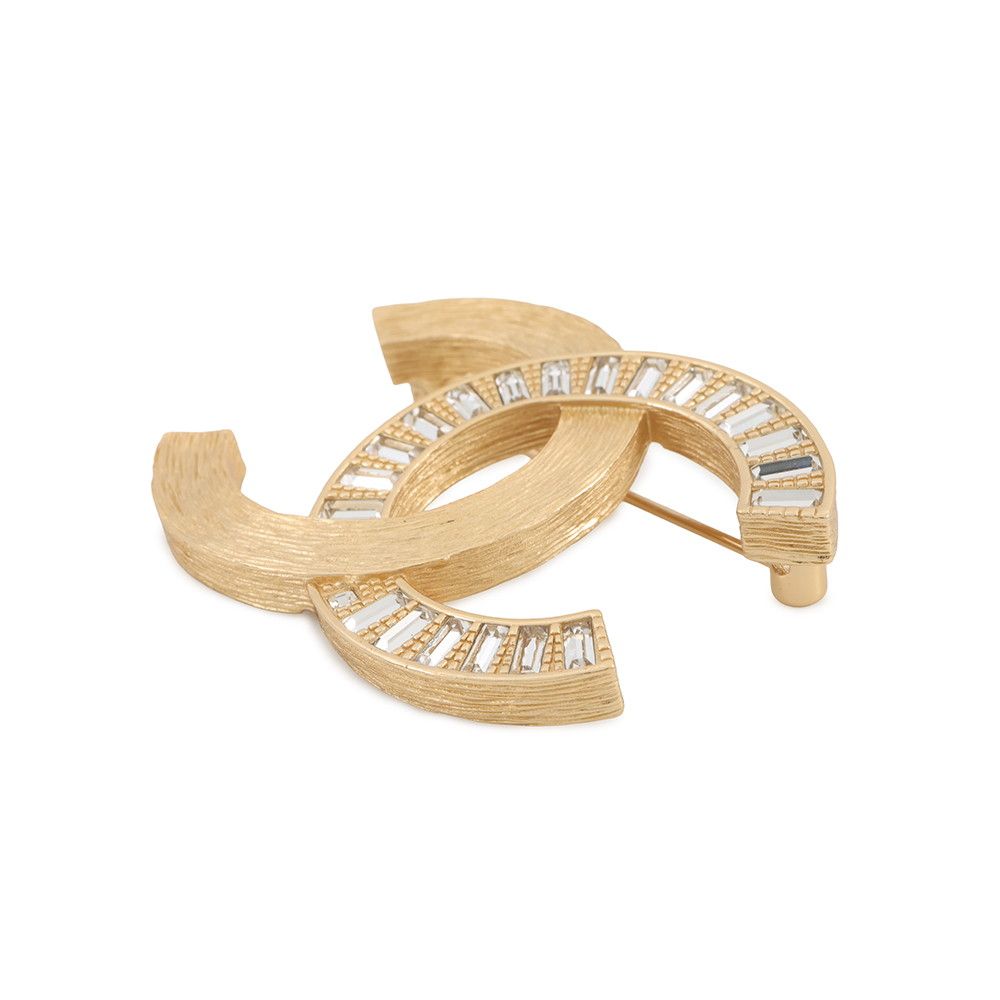 Chanel Brooch CC Logo Rhinestone — view 2
