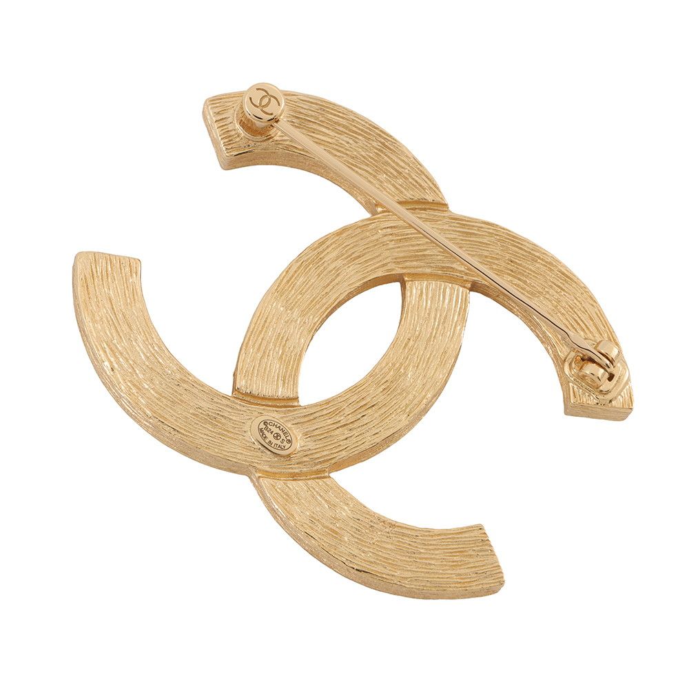 Chanel Brooch CC Logo Rhinestone — view 3