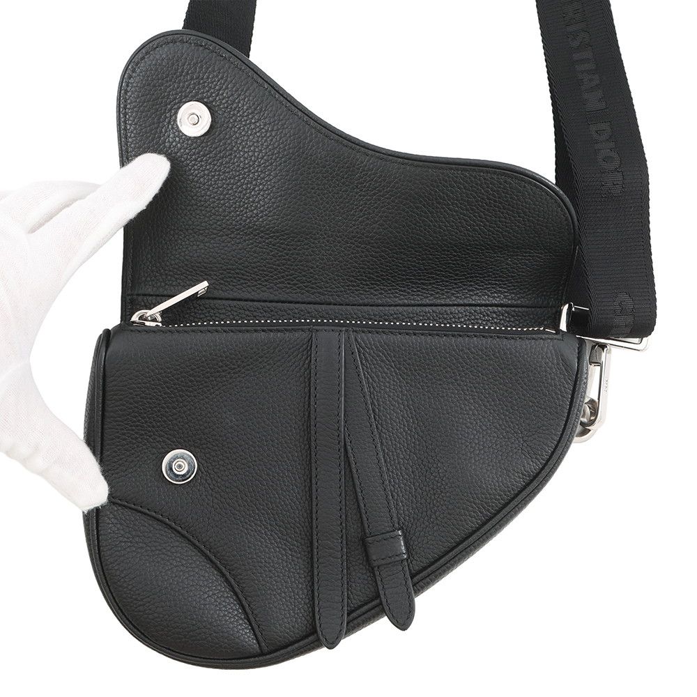 Dior Belt Bag Saddle Leather Black — view 6