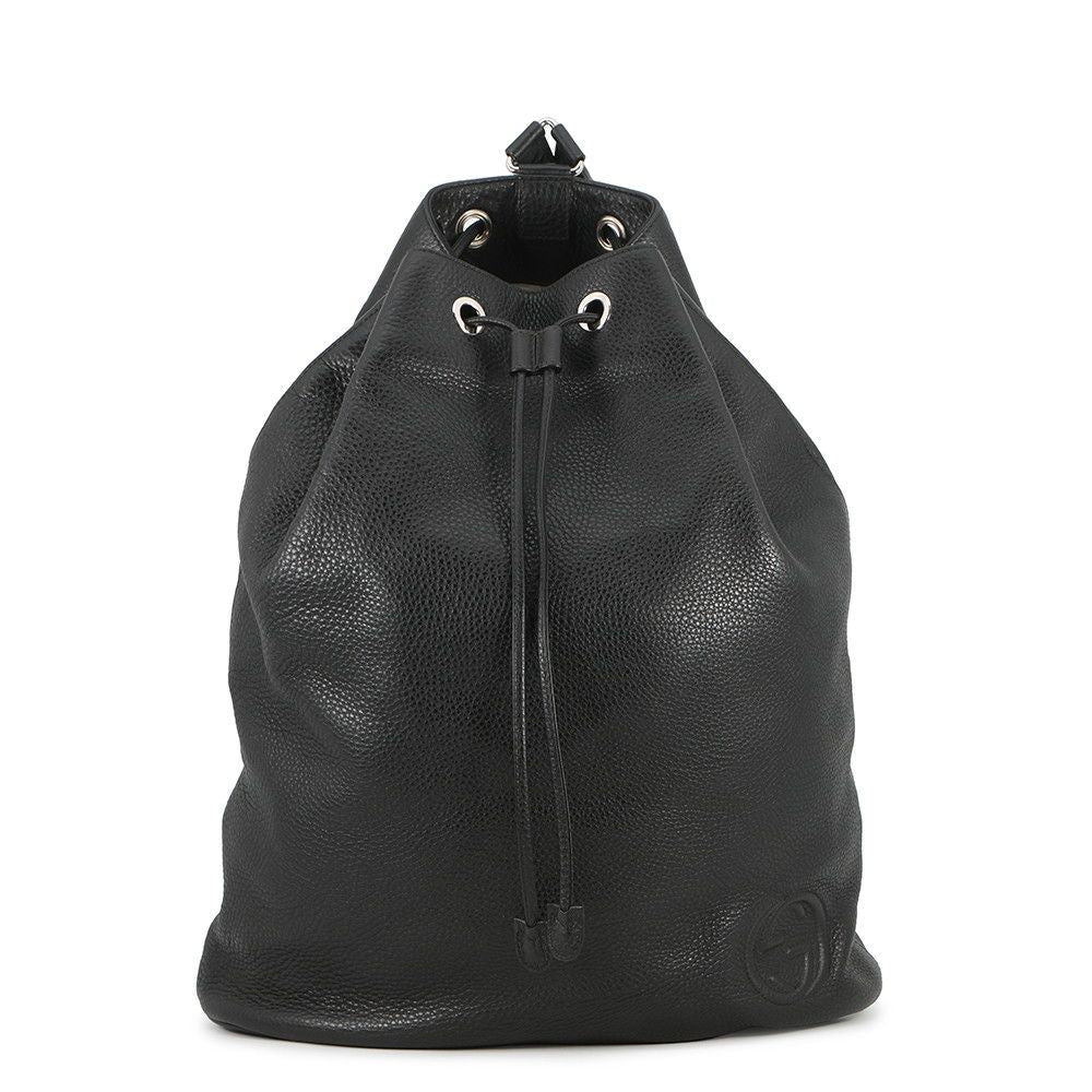 Gucci Soho Drawstring Backpack Leather Sac Black