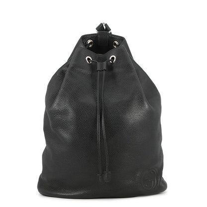 Gucci Soho Drawstring Backpack Leather Sac Black