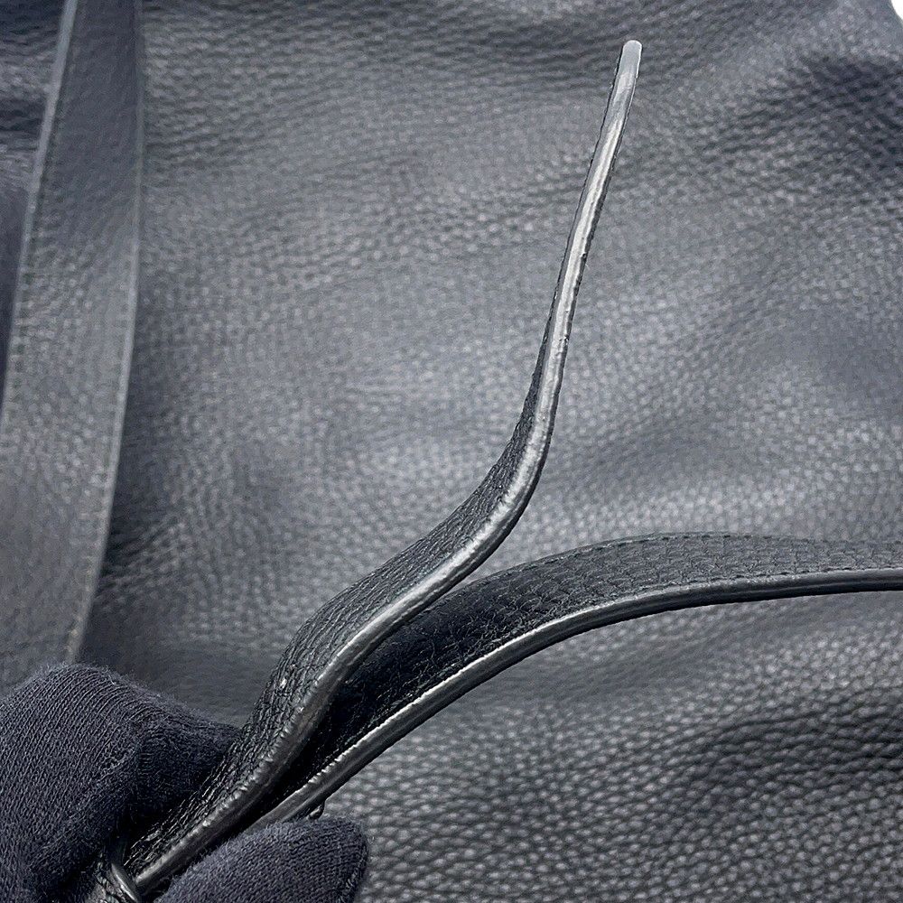 Gucci Soho Drawstring Backpack Leather Sac Black — view 8
