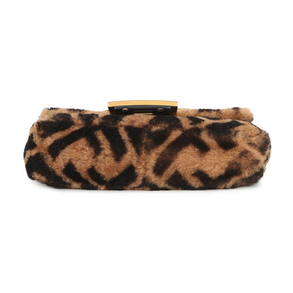 Fendi Zucca Pattern Baguette Mini Shearling Leather 2-Way Shoulder — view 3