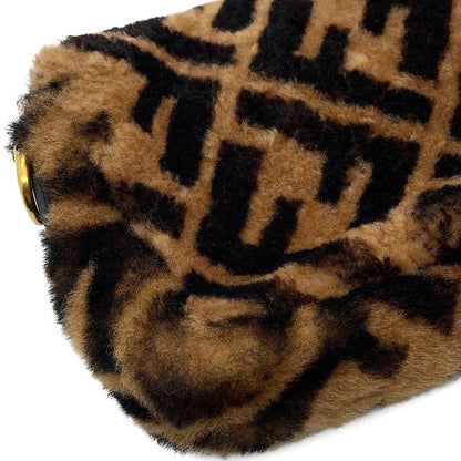Fendi Zucca Pattern Baguette Mini Shearling Leather 2-Way Shoulder — view 8