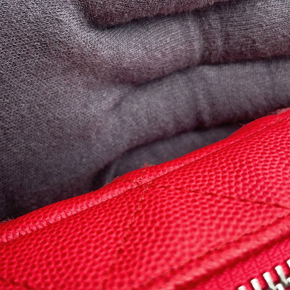 Chanel Chain Shoulder Bag CC Logo Quilted Caviar Leather — view 8