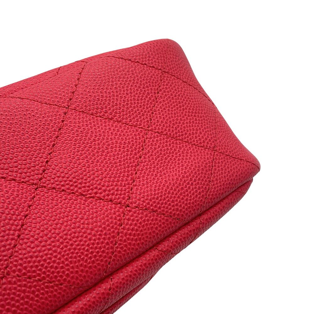 Chanel Chain Shoulder Bag CC Logo Quilted Caviar Leather — view 7
