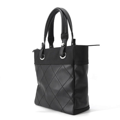 Chanel Tote Paris Biarritz PM Quilted CC Logo Small Leather Canvas Black — view 2