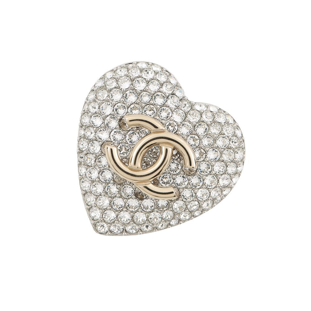 Chanel Brooch CC Logo Rhinestone