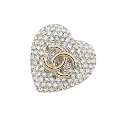 Chanel Brooch CC Logo Rhinestone