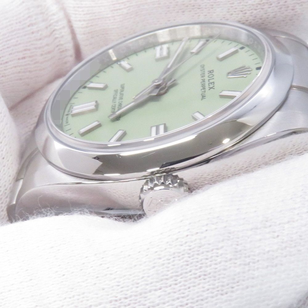 Rolex Oyster Perpetual 36 Roulette Watch Pistachio Dial — view 4