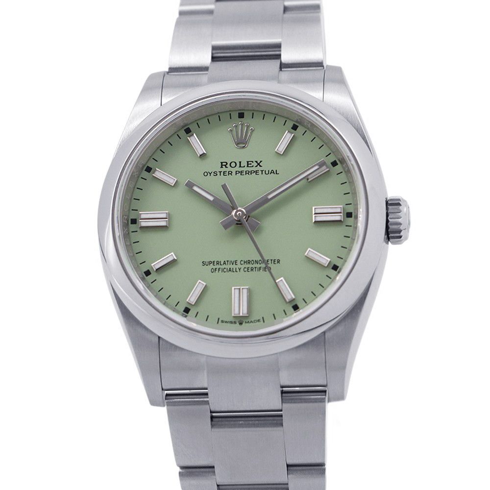 Rolex Oyster Perpetual 36 Roulette Watch Pistachio Dial