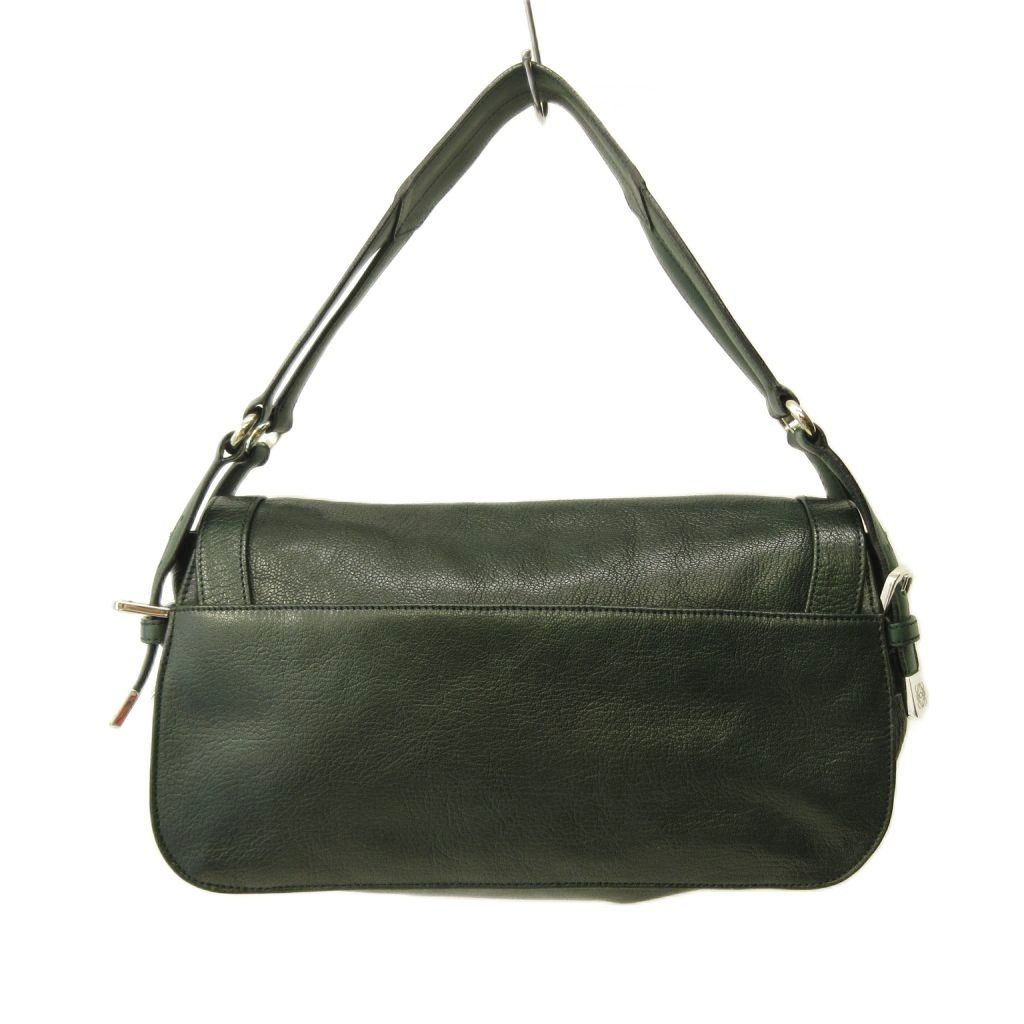 Loewe Studs Anagram Shoulder Bag Leather Y2k Deep Green — view 2