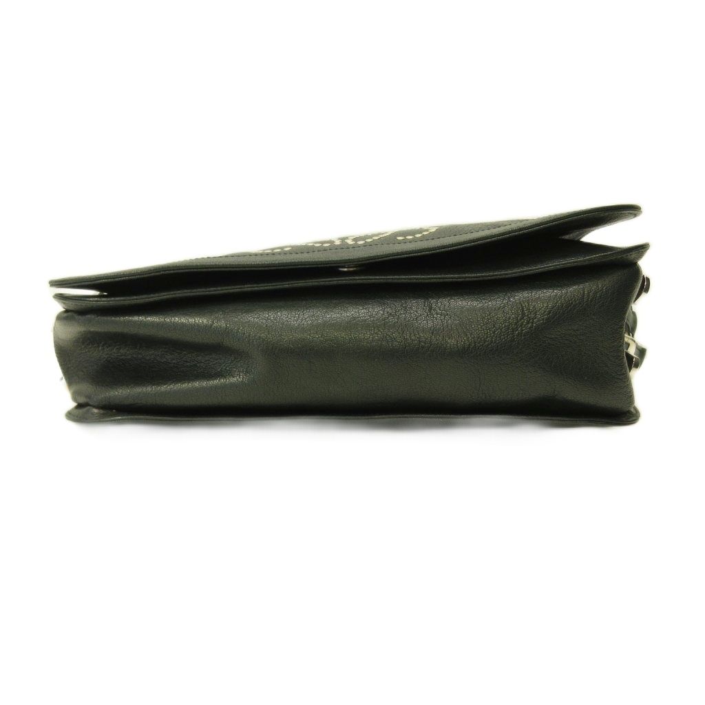 Loewe Studs Anagram Shoulder Bag Leather Y2k Deep Green — view 4