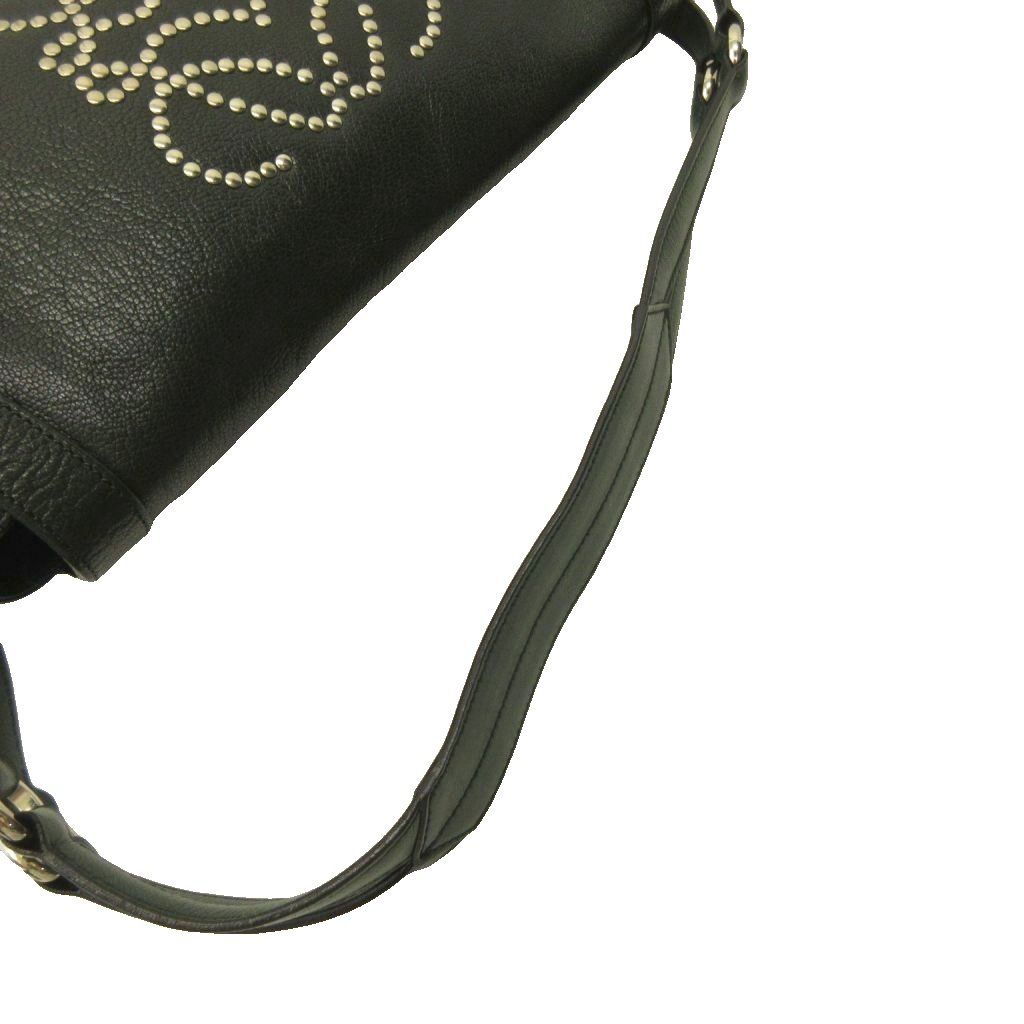 Loewe Studs Anagram Shoulder Bag Leather Y2k Deep Green — view 5