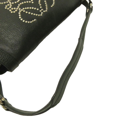 Loewe Studs Anagram Shoulder Bag Leather Y2k Deep Green — view 5