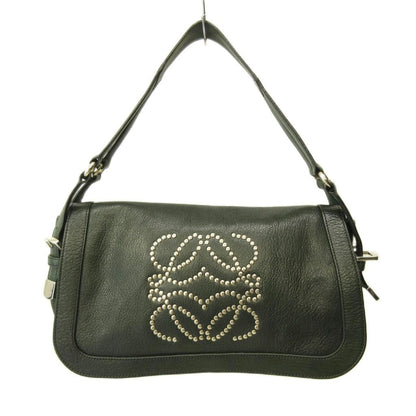 Loewe Studs Anagram Shoulder Bag Leather Y2k Deep Green