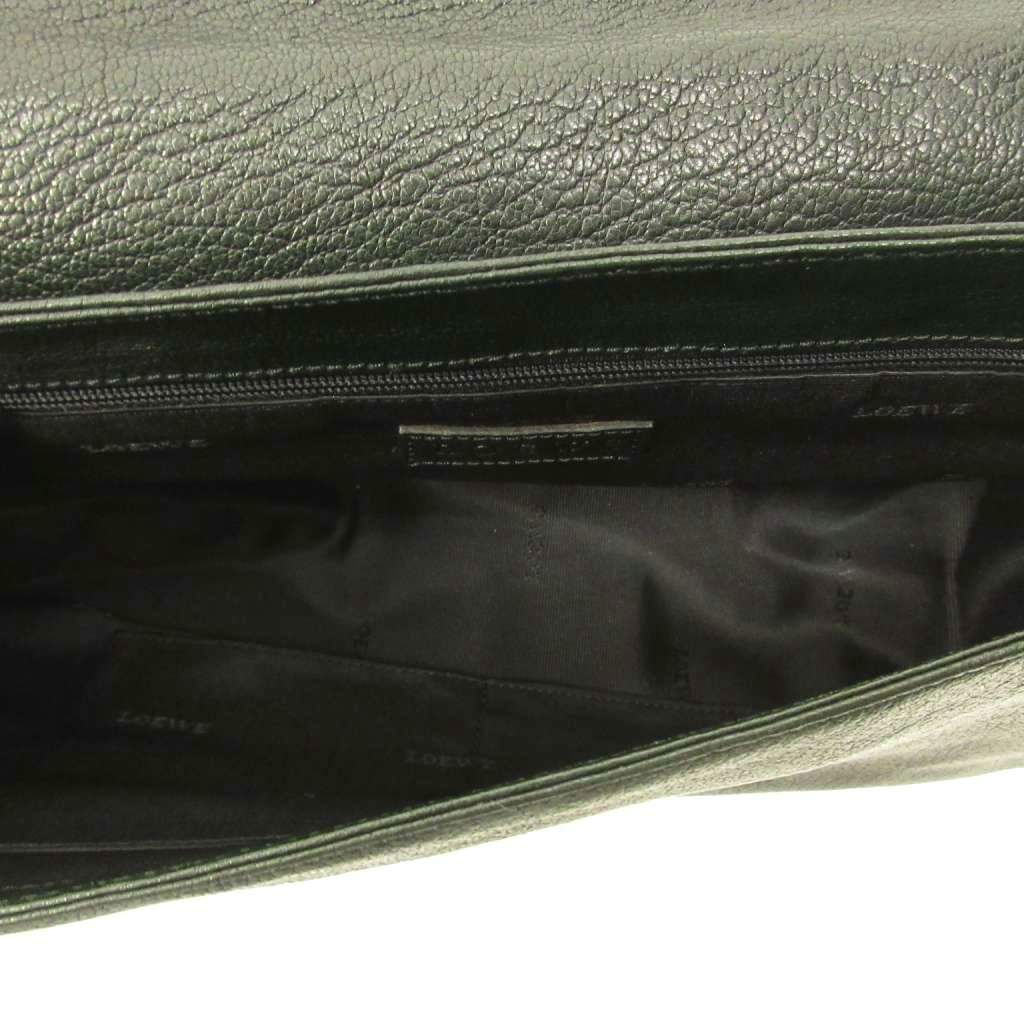 Loewe Studs Anagram Shoulder Bag Leather Y2k Deep Green — view 6