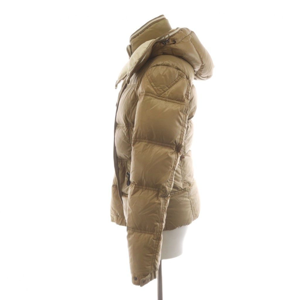 Moncler Quincy Down Jacket Hood Patch Logo 0 Beige — view 2