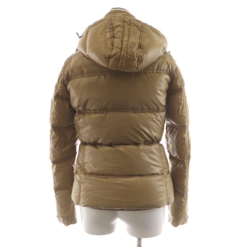 Moncler Quincy Down Jacket Hood Patch Logo 0 Beige — view 3