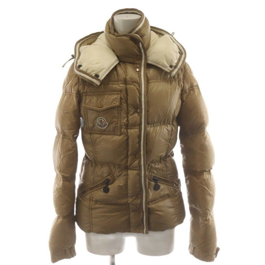 Moncler Quincy Down Jacket Hood Patch Logo 0 Beige