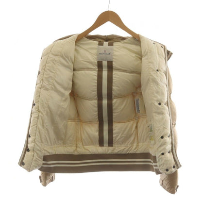 Moncler Quincy Down Jacket Hood Patch Logo 0 Beige — view 5