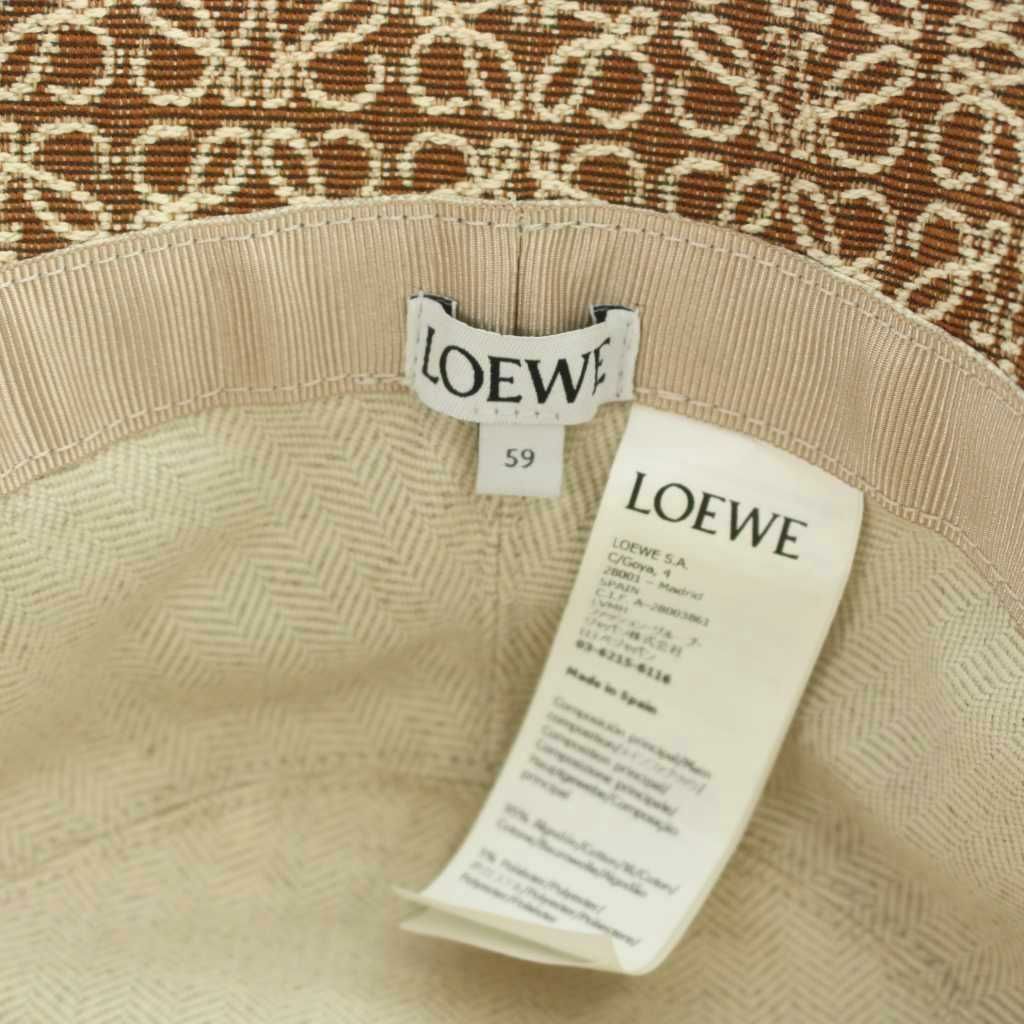 Loewe Anagram Bucket Hat Leather Belt 59 Brown — view 6