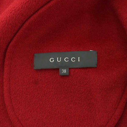 Gucci Wool Coat Long Topper Angora Blend with Belt 38 Red — view 5