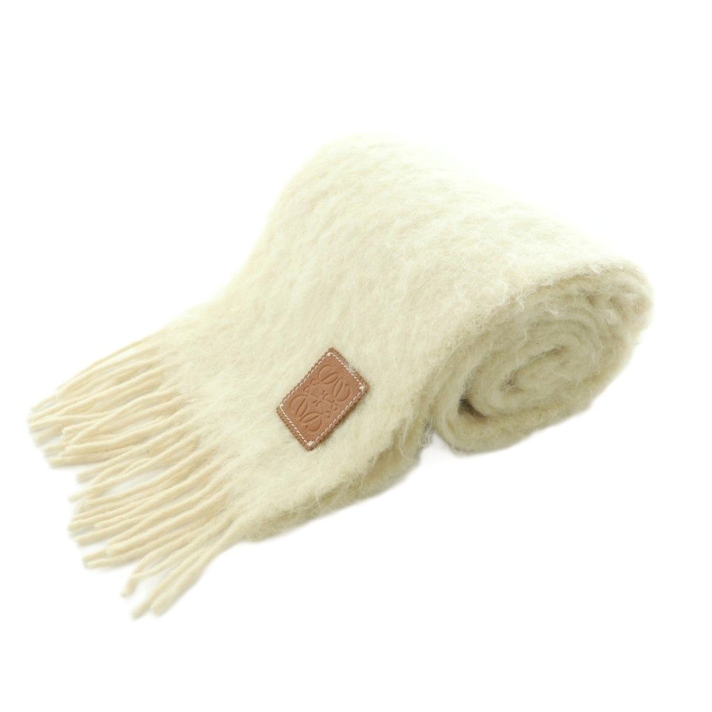 Loewe Scarf Wool Blend Fringe Ivory — view 4