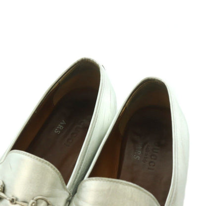 Gucci Diy Loafers Horsebit Metallic Cles the 37.5 Silver Color — view 4