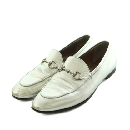 Gucci Diy Loafers Horsebit Metallic Cles the 37.5 Silver Color
