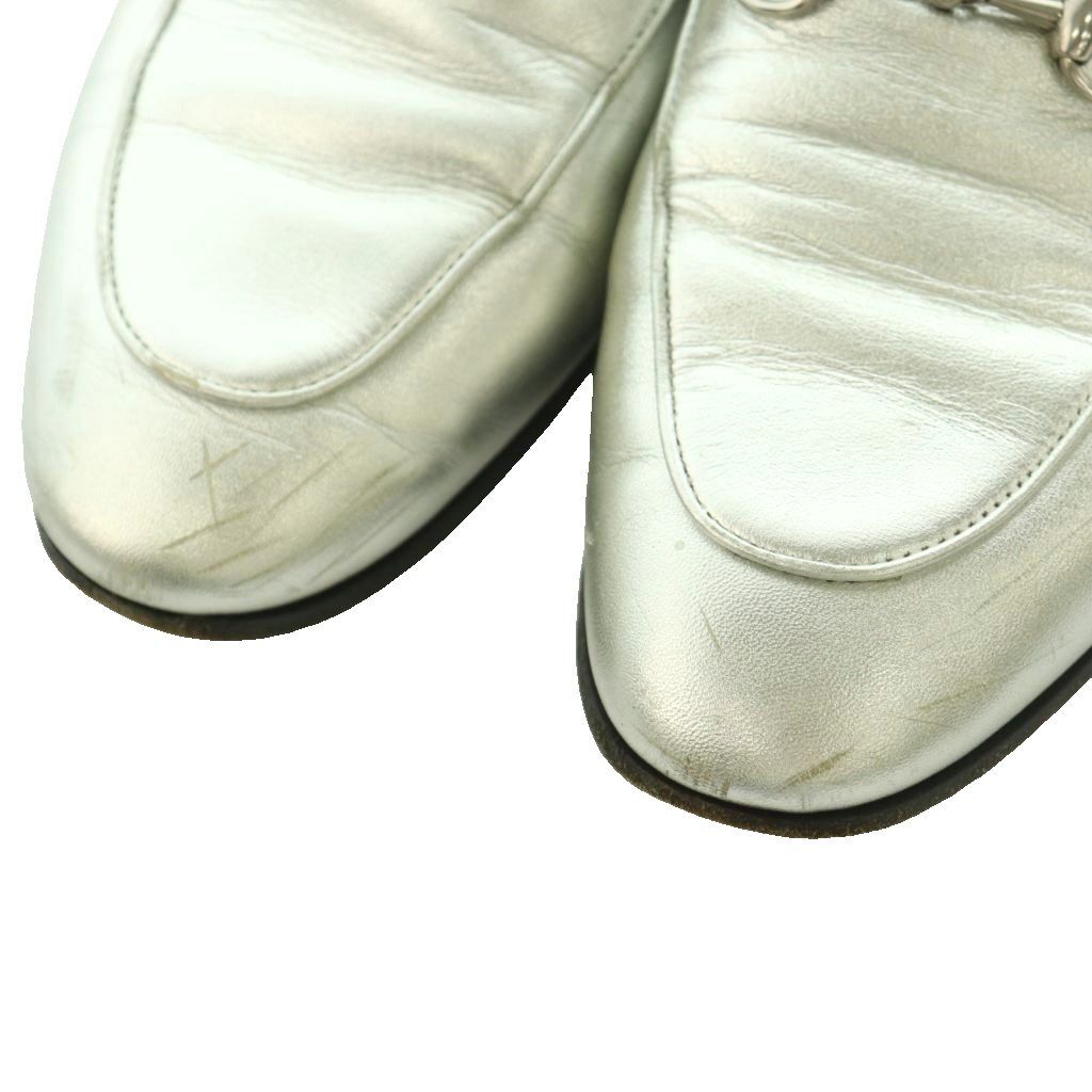 Gucci Diy Loafers Horsebit Metallic Cles the 37.5 Silver Color — view 3